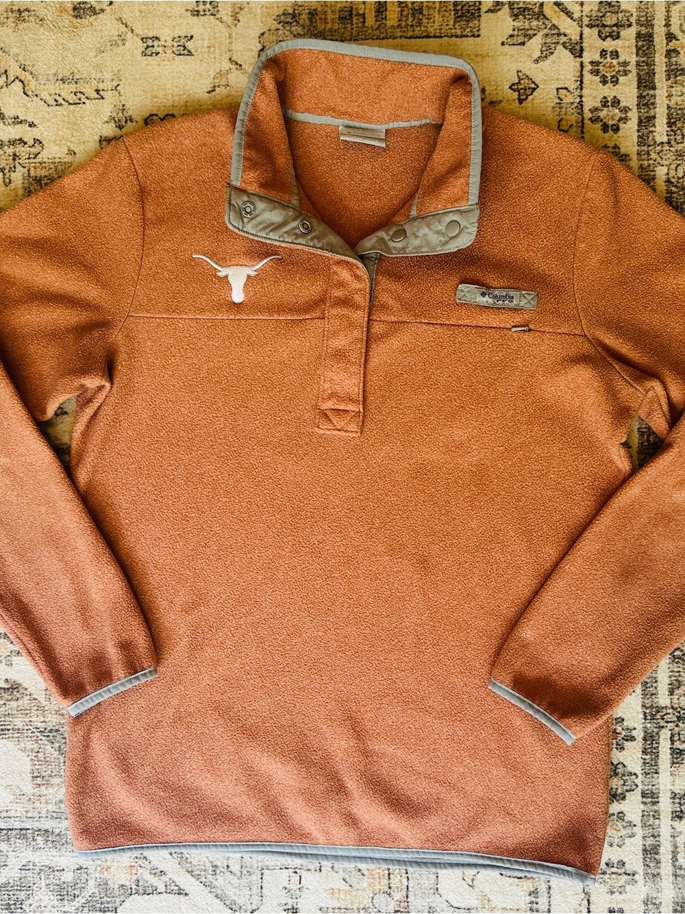 Texas Longhorn Burnt Orange Snap-Front Fleece Pullover Columbia Game ready!